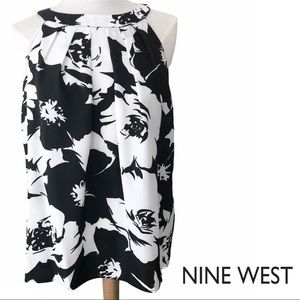 🆕 Nine West | Black and White Floral Blouse